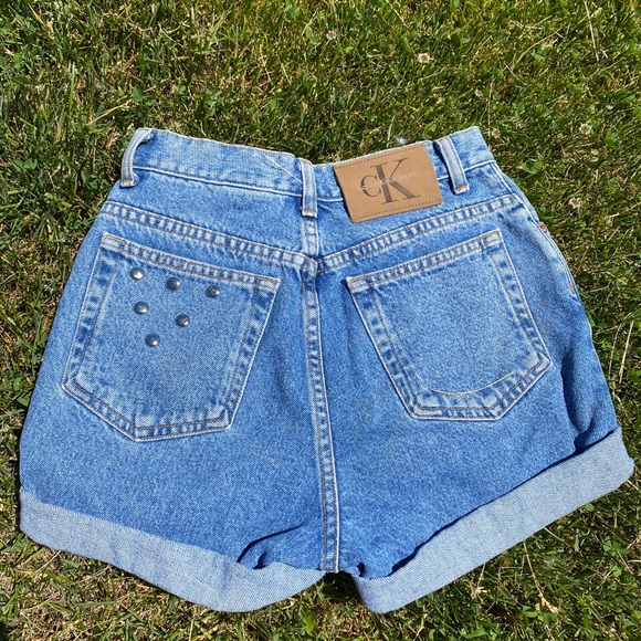 Calvin Klein Ck Jean Shorts Studs Denim - Picture 2 of 6